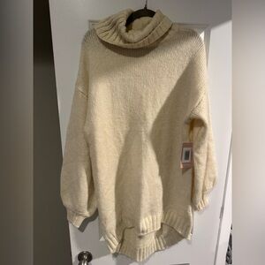 Cozy Cream Turtleneck Sweater Dress